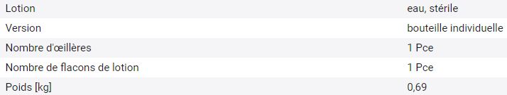 204020W - Bouteille rince-oeil 600 ml - Eau de haute qualité - Norme EN 15154-4_1