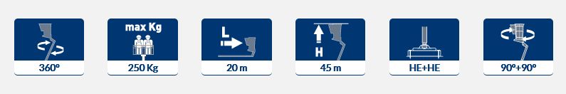 Camion nacelle Comet - 45 m hauteur de travail - 20 m déport latéral - 250 kg capacité panier_1