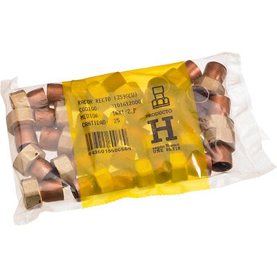 Raccord droit 2 pièces - Hecapo - avec plombage, rebord et écrou normé pour gaz_1