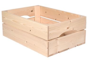 Caisse en bois S2 - Simply A Box - L36 x H20 x P54 cm - Bois brut et 6 coloris de lasure à l'eau_1