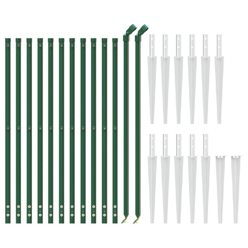 Vidaxl clôture en treillis métallique et piquet d'ancrage vert 1x25 m 154121_1