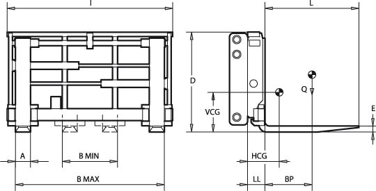 Sf-fi - écarteurs et ajusteurs de fourche Bolzoni Auramo - capacité 4000 à 12000 kg avec déplacement latéral intégré_1