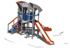 Structure de jeux combinée 2 tours - Gamme Pilotis - Modèle PI21502I - Créa Équipements_1