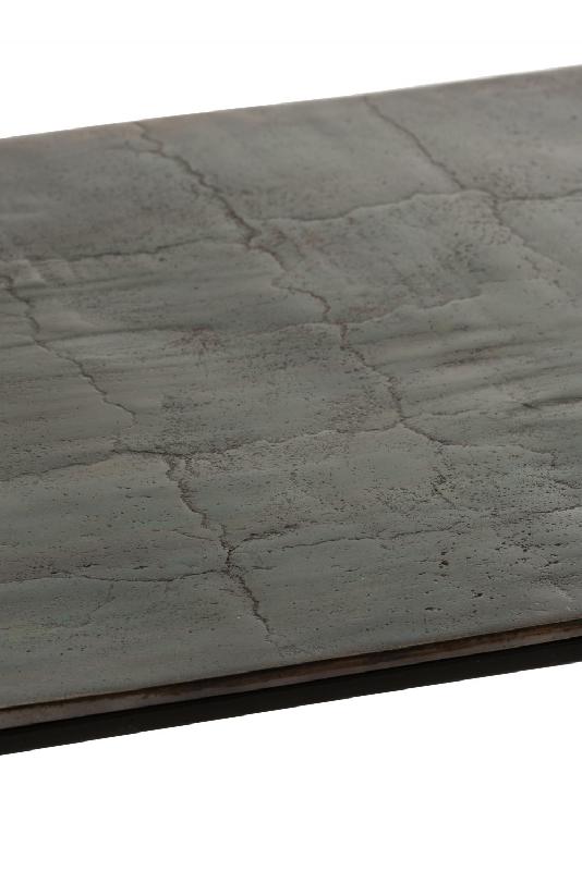 Table basse rectangulaire NIZI - métal noir et aluminium noir/vert - design moderne et fonctionnel_1