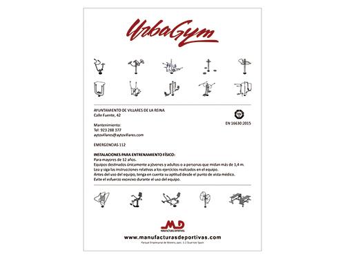 Urban Gym - Panneau d'Information en Acier Peint à la Poudre - Dimensions 0,77 x 0,29 x 1,83 m_1