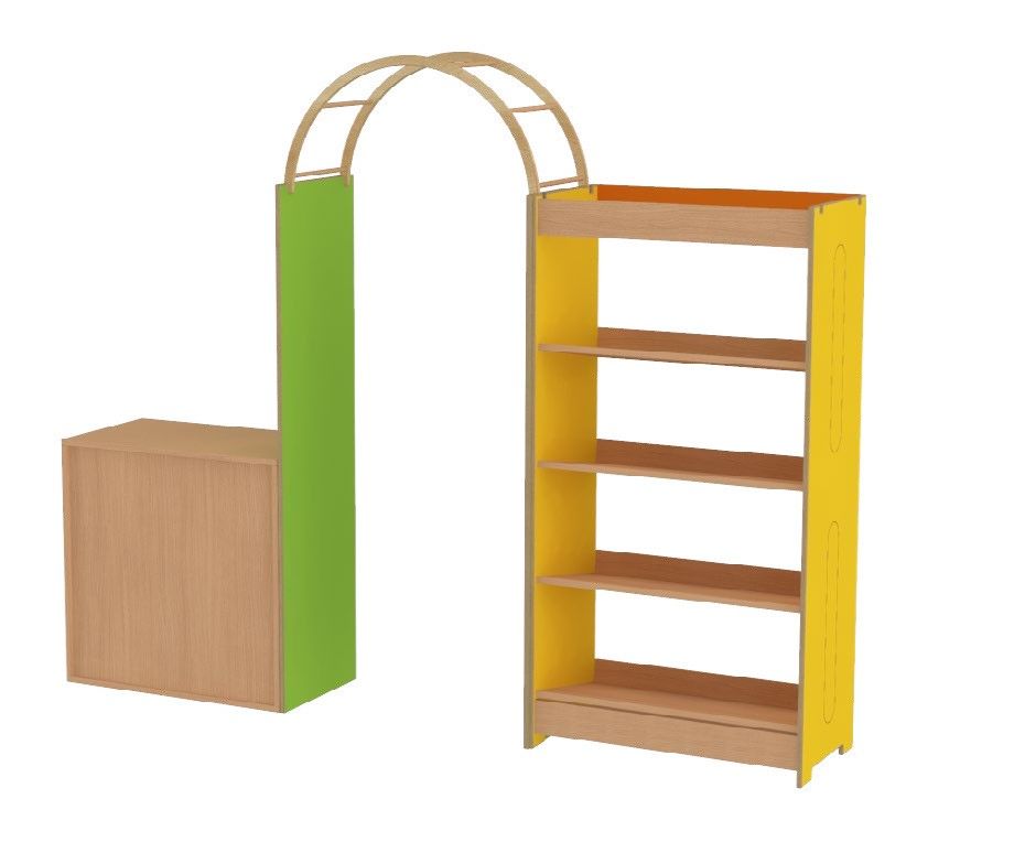 Combinaison R7 - Échelle et meuble pour crèches - Dimensions L2450mm x H2200mm x P452mm_1