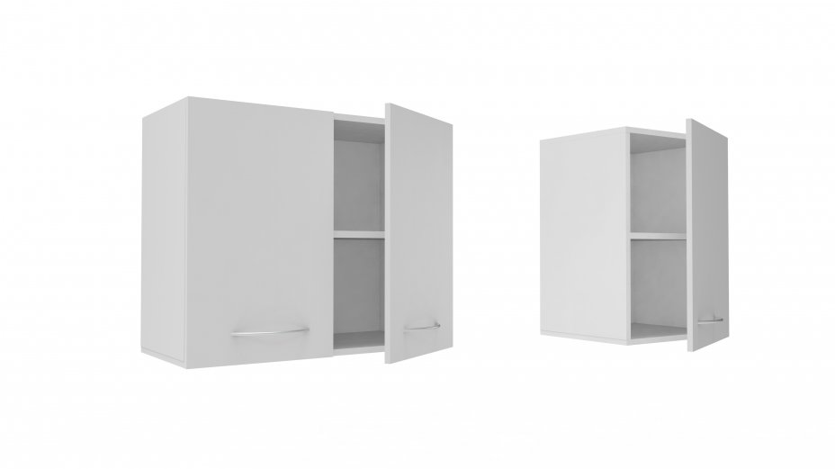 Meuble haut de laboratoire - rangement verrerie, produits et classeurs - mélaminé blanc - 1 ou 2 portes pleines_1