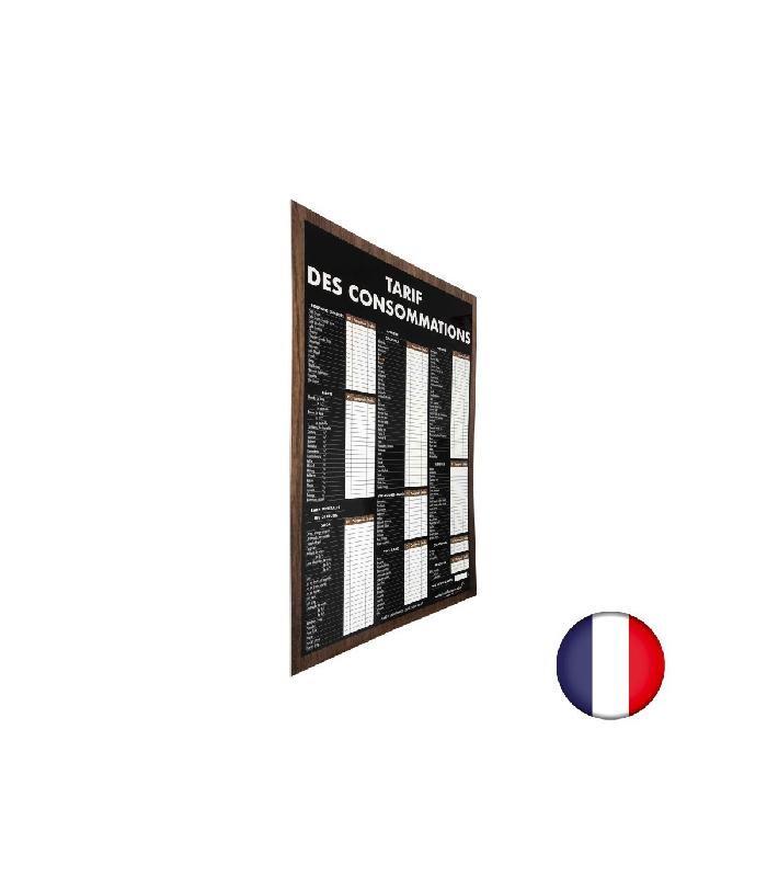Panneau tarif des consommations traditionnel format A1 - Référence : REG841-20P_1