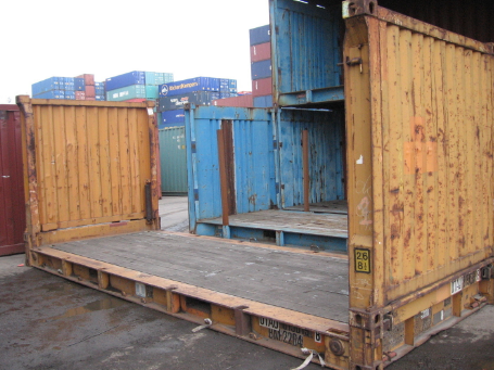 Conteneur plateforme neuf ou occasion - parois avant et arrière rabattables - transport de cargaisons spécifiques_1