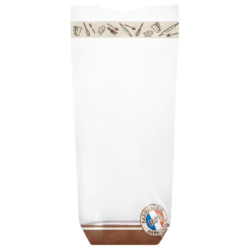 Sachet confiseur imprimé Artisan 14 x 30.5 cm avec fond carton - par 100_1