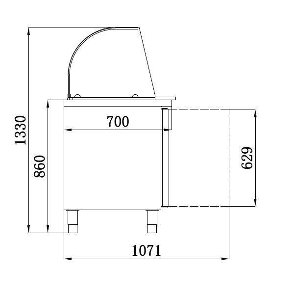Table réfrigérée avec verre 2 portes l1360mm 7950.0410 COMBISTEEL_1