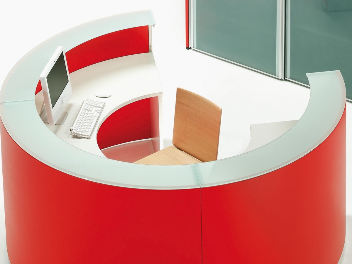 Banque d'accueil modulaire personnalisable - BENGENTILE avec options LED et PMR_1