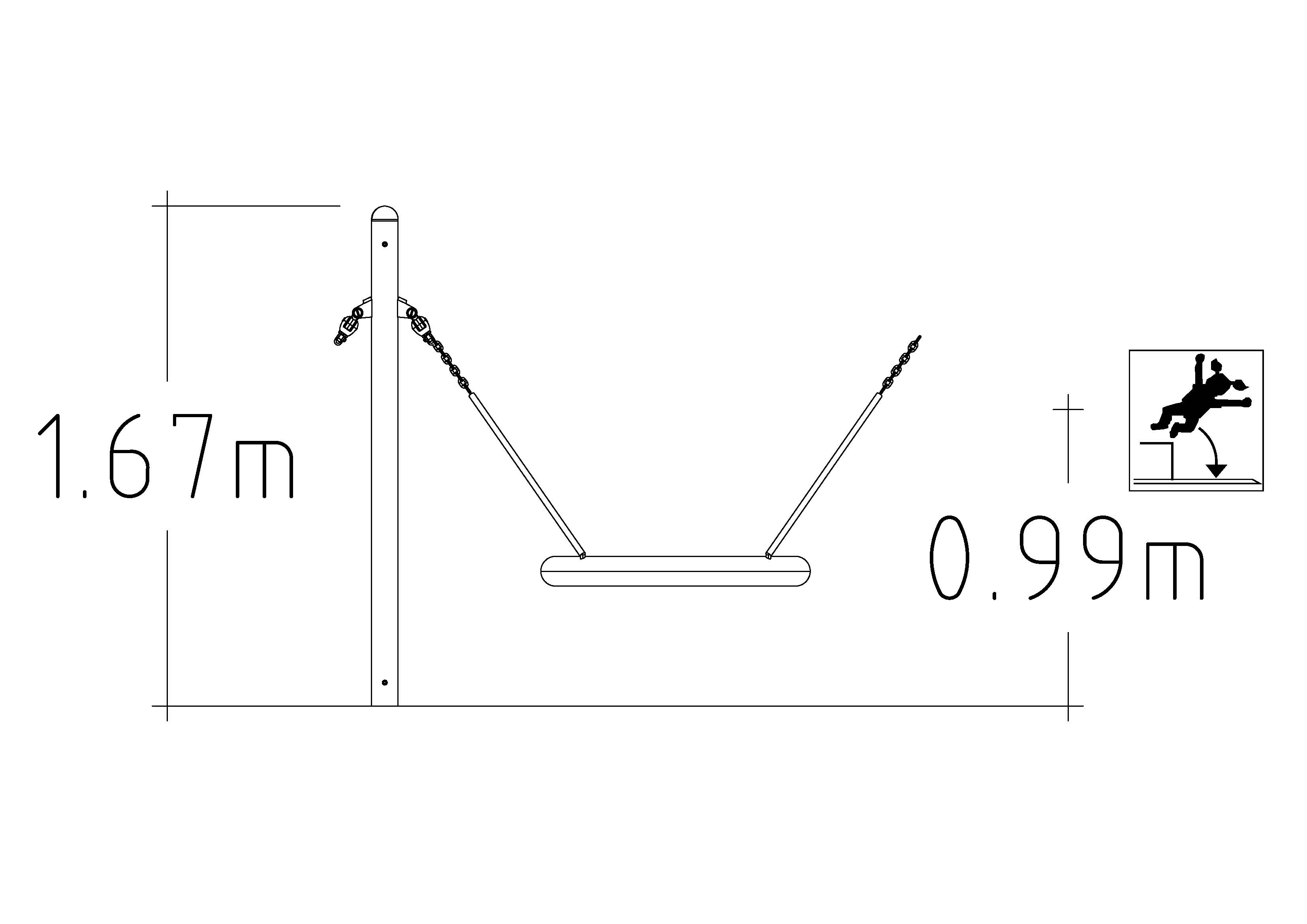 Module complémentaire pour balançoire avec siège Dolly - Hags - réf 8070902 - vert - scellement béton_1