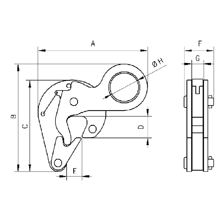 Pince de levage à fût Yale® TFRK - REF : 46210 - 0,5t - Conforme Directive Machines 2006/42/CE_1