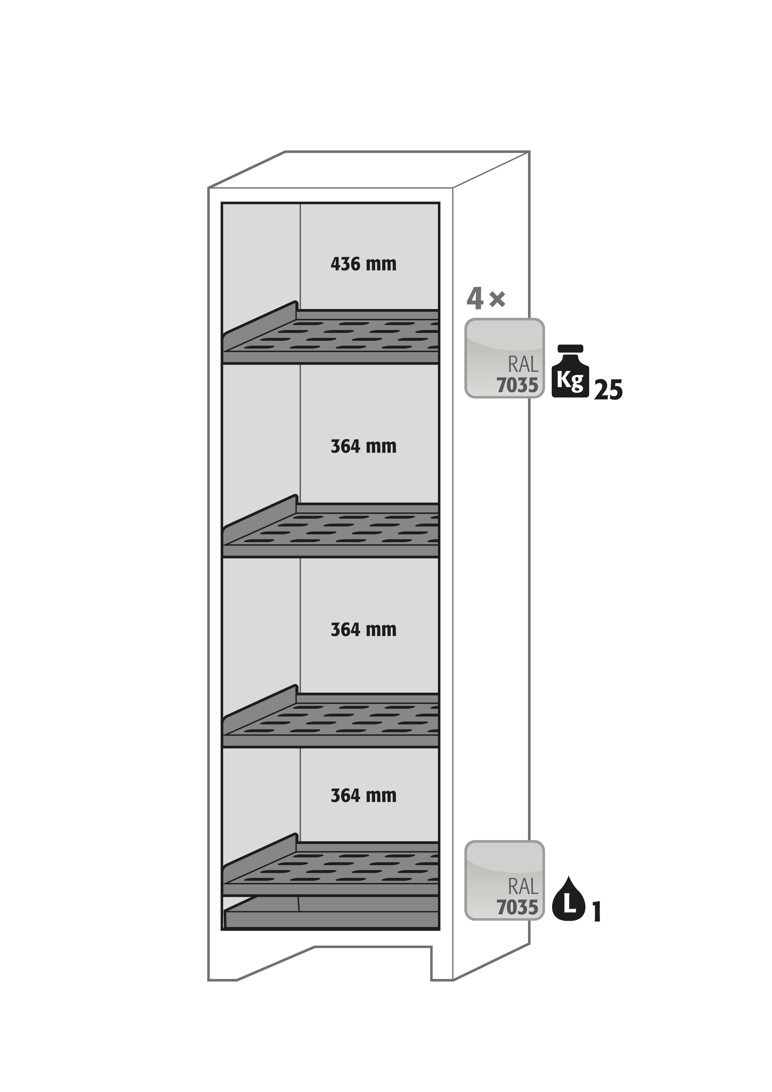 Armoire de sécurité pour batteries lithium-ion - ION-CORE-90 modèle IO90.195.060.CS.WDC - Réf 41419-047-41363 - Protection incendie type 90 minutes_1