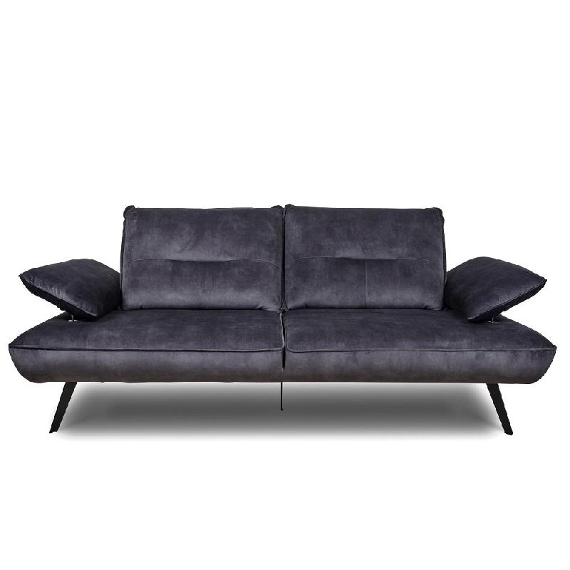 CANAPÉ MODULABLE TREK DOSSIER AVANCE RECULE 3/4 PLACES VELOURS GRIS GRAPHITE_1