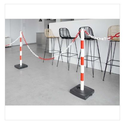 Poteau de signalisation - direct signaletique - 2 poteaux pvc + 1 chaîne_1