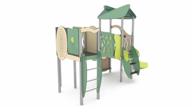 Structure multi-activités métallique Organik - LD1OR2101 - 2 tours en inox pour 20 enfants_1