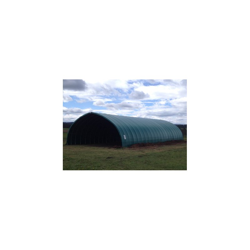 Tunnel de stockage Basilique - structure en acier galvanisé - couverture PVC 650g/m² - 10.30 x 6 x 4.76 m - ancrage au sol avec platine_1