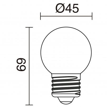 Lampe LED filament E27 - 3W - 3000K blanc - intérieur/extérieur - LED FILAMENT_1