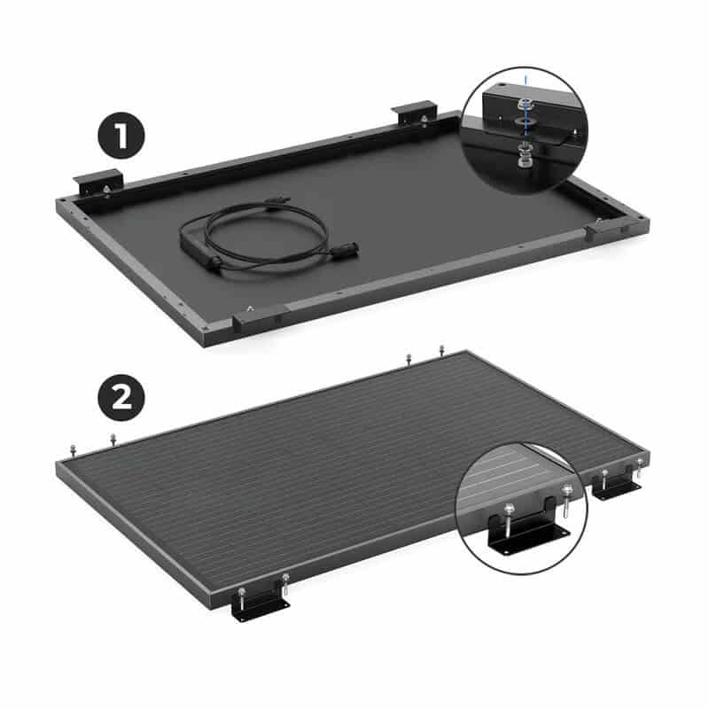Pieds de montage pour panneau solaire rigide Ecoflow - robustes, faciles à installer, compatibles toutes surfaces_1