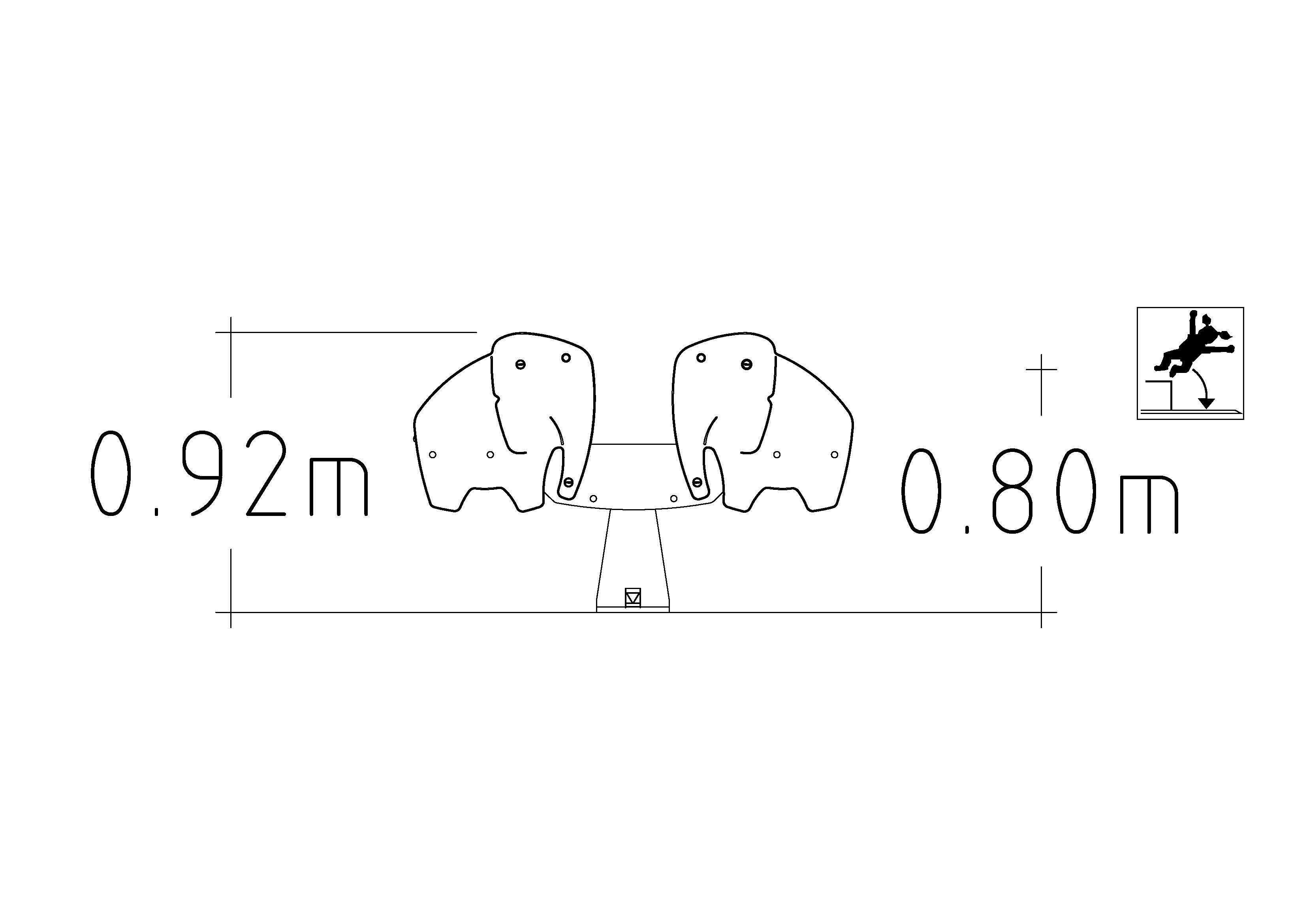 Balançoire à bascule Indy - 4 places pour aires de jeux - Fondation à enterrer - réf 8051408 - Hags_1