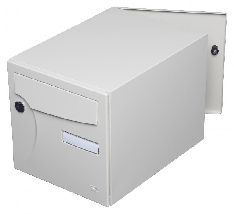 Boîte aux lettres normalisée 2 portes extérieur RENZ Animation - acier ivoire brillant - anti-corrosion 15 ans_1