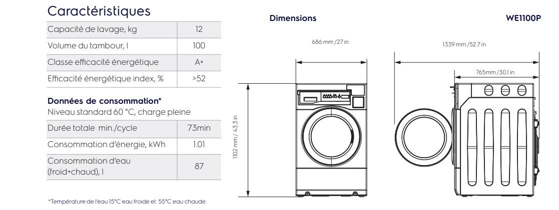 Lave-linge professionnel Electrolux MyPRO XL - Capacité 12 kg - Conçu pour les petites structures - Haute durabilité et efficacité_1