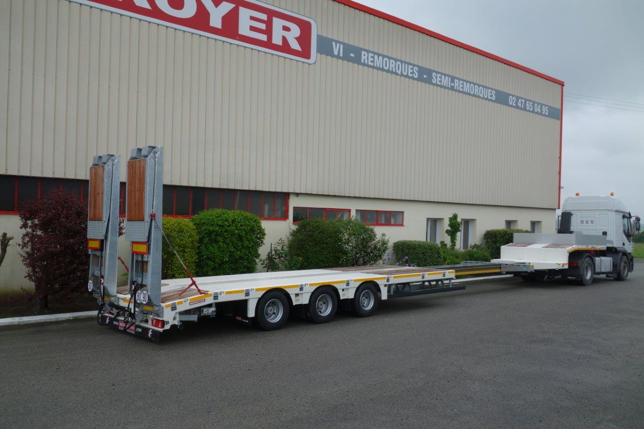 Semi-remorques porte-engins MAXTRAILER MAX100 extensible - 3 essieux SAF - freins tambours - véhicule neuf 9009_1