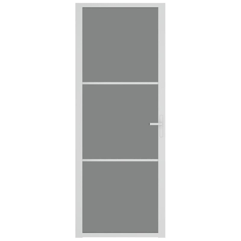 Vidaxl porte intérieure 76x201,5 cm blanc verre esg et aluminium 350584_1