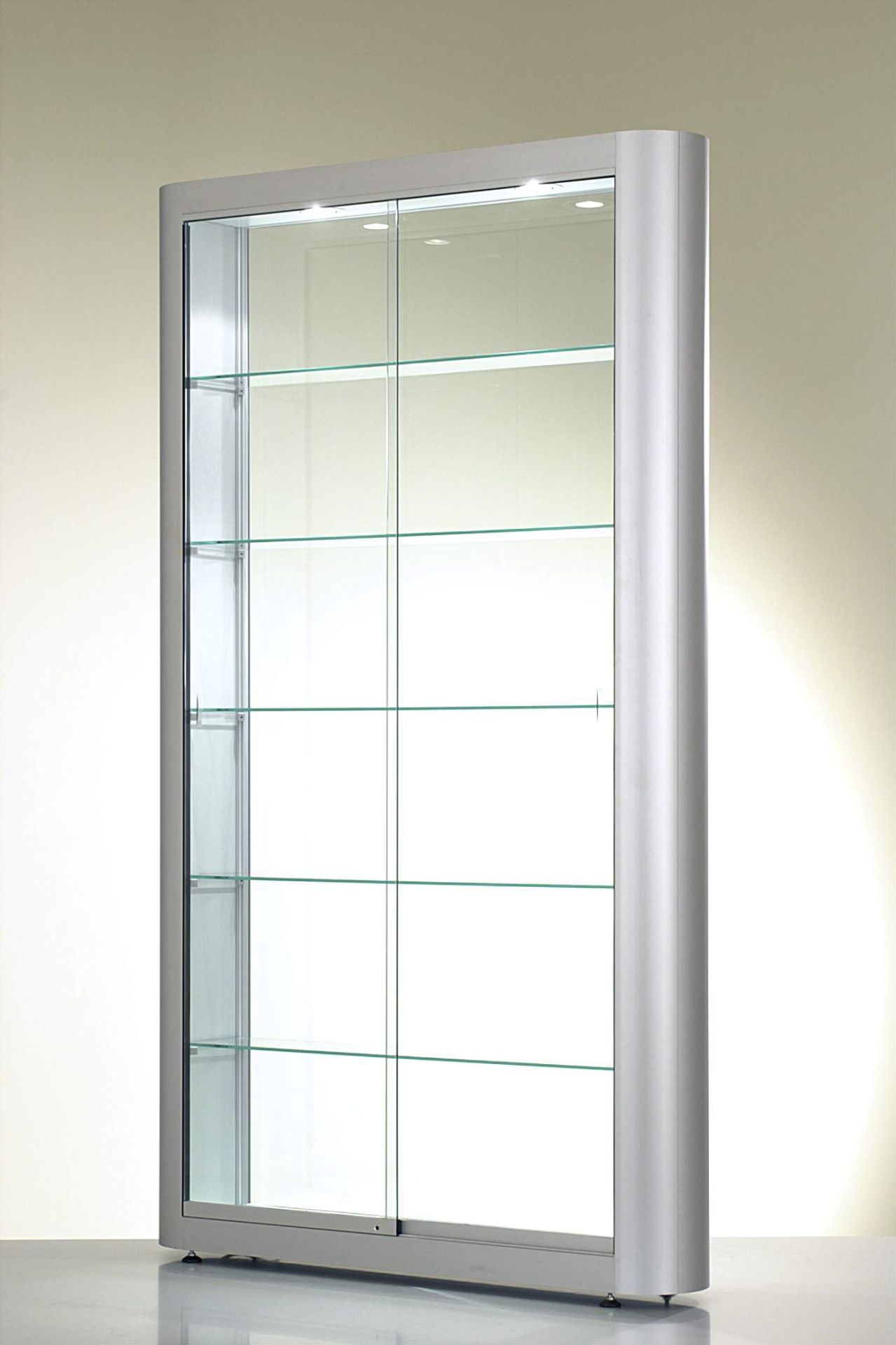 Vitrine design l 1186 p 250 h 2000 mm avec eclairage led et 5 etageres reglables_0