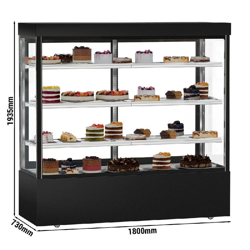 Vitrine réfrigérée pour pâtisserie MADRID - 1800 mm - 3 étagères - Noir_1