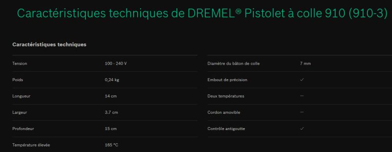 910 - pistolet à colle - dremel europe - tension 100 - 240 v_1