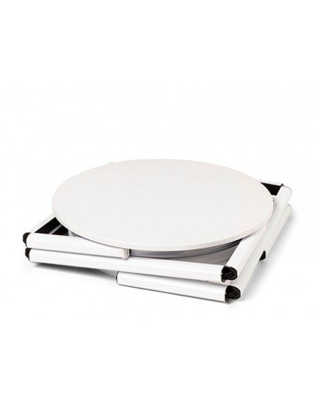 Comptoir publicitaire vitrine - pliable en acier avec étagère et visuels personnalisables_1