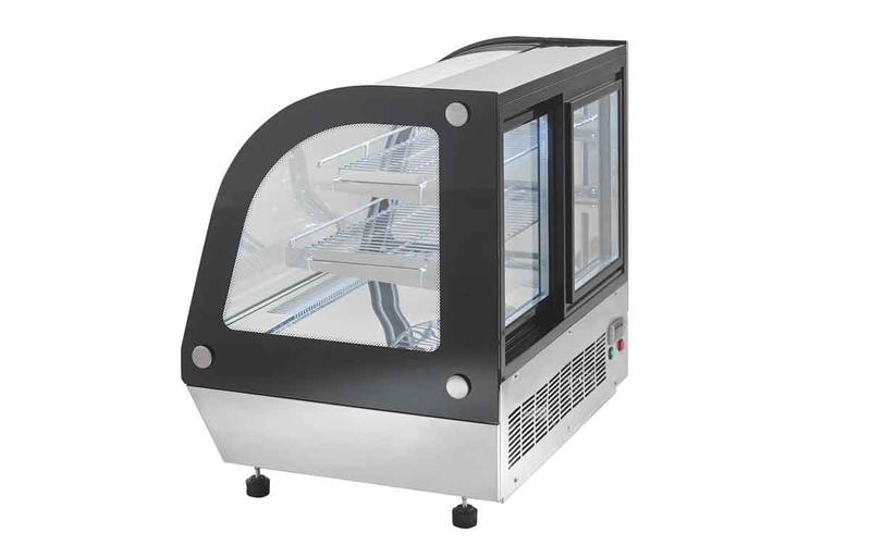 Vitrine bombée de comptoir - armoire réfrigérée en acier inoxydable, double vitre de sécurité, réfrigérant R290, référence ATOSA-WTY_1
