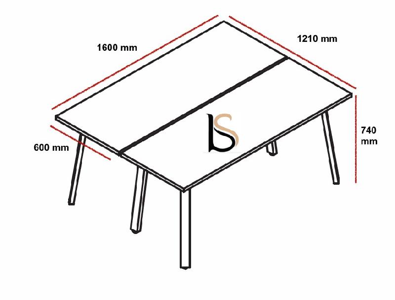 Bureau Bench 2 personnes Ogi A - MDD. - Bouleau Clair, 121_1
