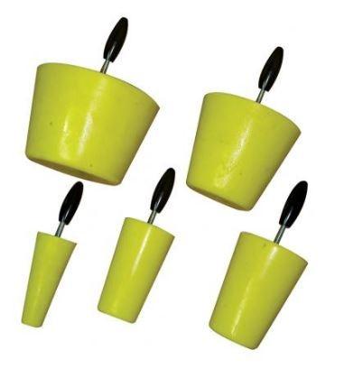 Cône d'obturation pour canalisation - Polyuréthane jaune avec poignée métallique - Lavable et réutilisable_1