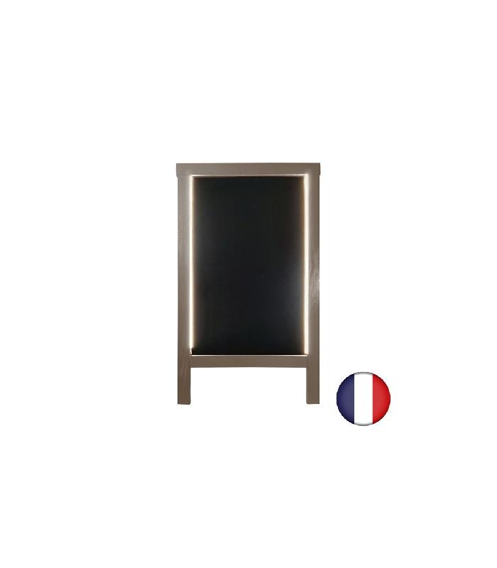 Chevalet stop trottoir en bois avec éclairage LED - 127 x 75 cm - Référence : LSTF38TA+LED_1