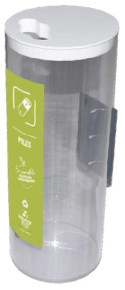 Collecteur de piles 5,5 litres - polycarbonate incolore - haute résistance - fabriqué en France_1