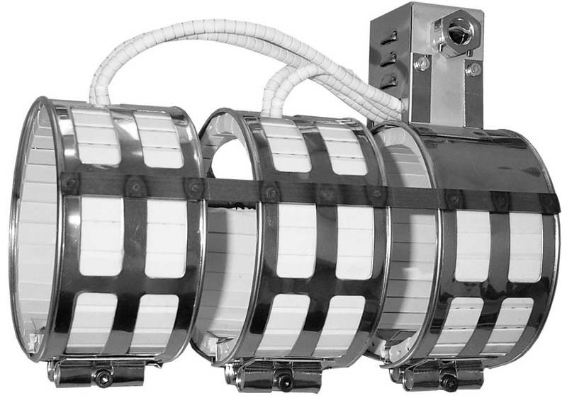 Collier chauffant ventilé en céramique - avec double enveloppe et ventilateurs basse pression pour extrudeuses_1