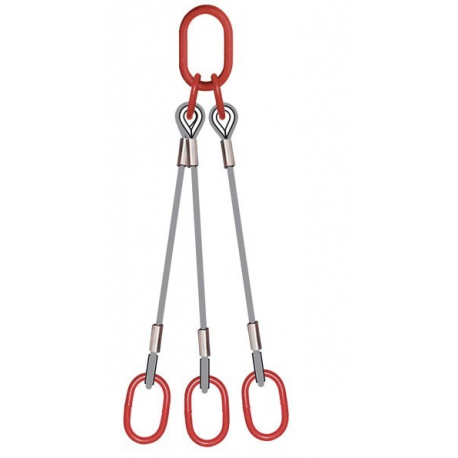 Elingue câble 3 brins - 3 anneaux Référence 4741_1
