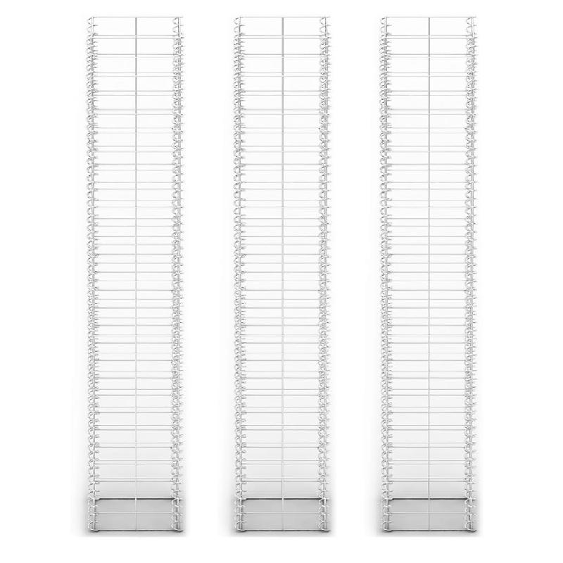 Vidaxl jeu de panier de gabion 3 pcs fil galvanisé 25 x 25 x 150 cm 141046_1