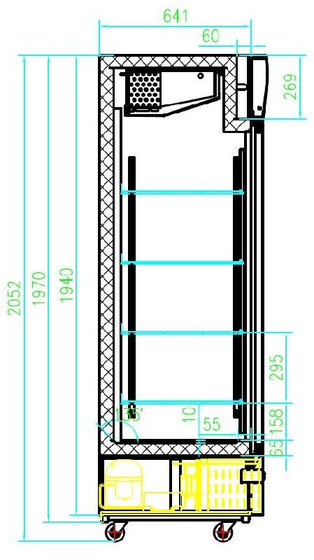 Congélateur 2 portes en verre l1210 négative 7450.0145  COMBISTEEL_1