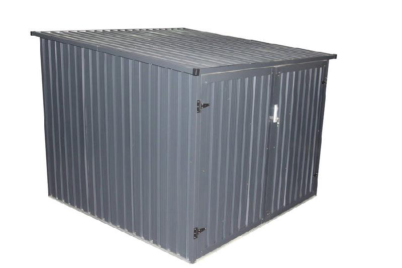 Coffre en métal pour 4 vélos - 4,02m² - Dimensions 203 x 198 x 157/142 cm_1