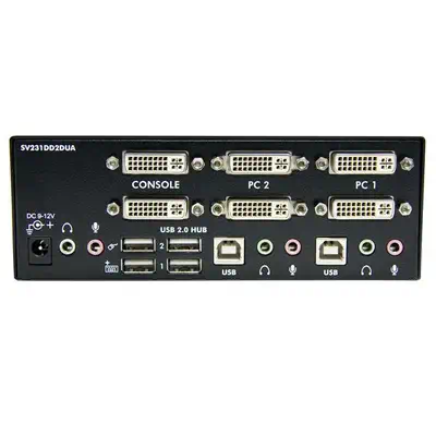Commutateur KVM USB et double DVI à  2 ports avec audio et hub USB 2.0_1
