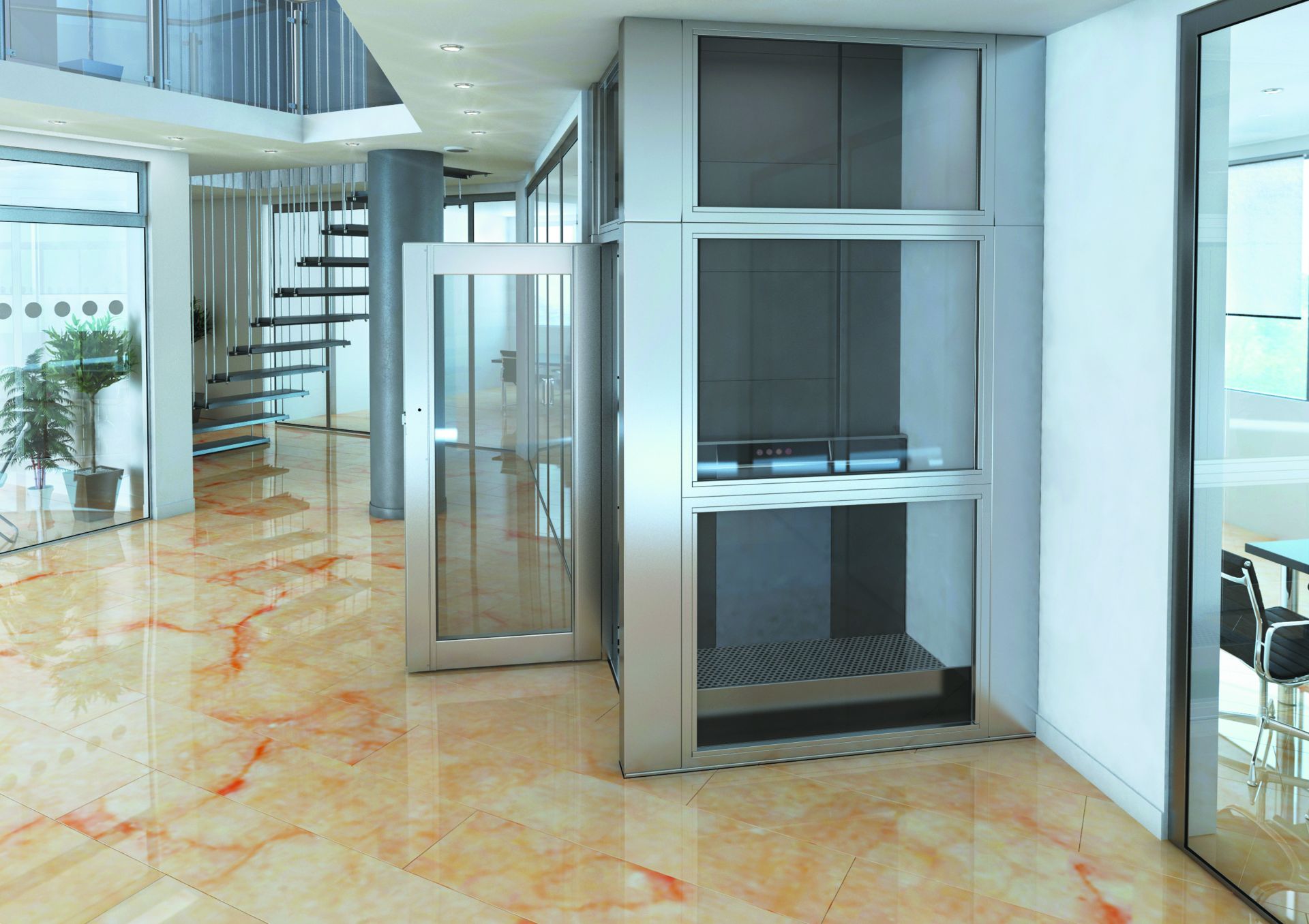 Élévateur PMR Elena - Accessibilité et design jusqu'à 3m de course, sans local machinerie_1