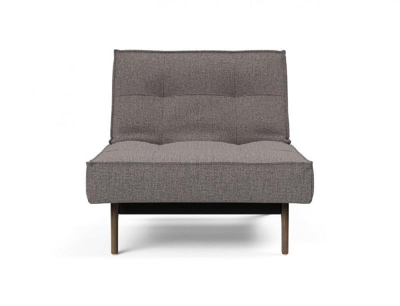 Innovation Living - Fauteuil Splitback Eik Convertible Lit 90x115 cm - Pieds Chêne Noyer - Tissu Mixed Dance Grey_1