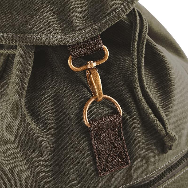 Sac à dos vintage en toile - Réf: QD612 - Quadra - avec poches zippées et bandoulières ajustables_1