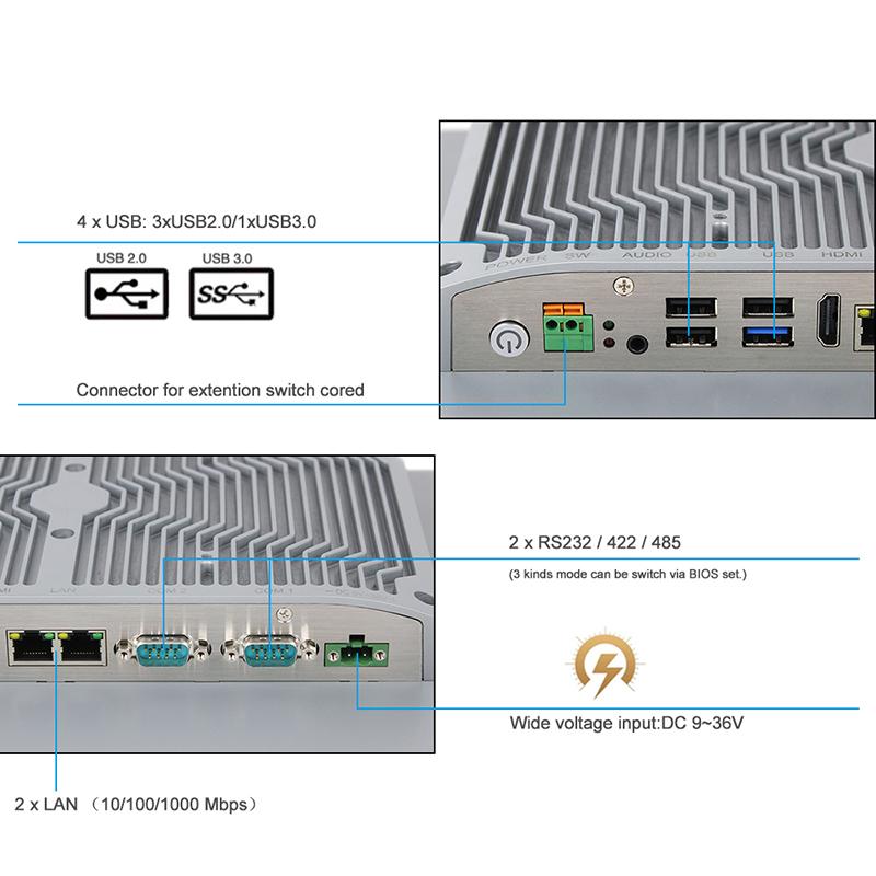 Panel PC industriel fanless 23,8 pouces - EVI-24WCC-12th - Supervision, HMI et automatisation_1