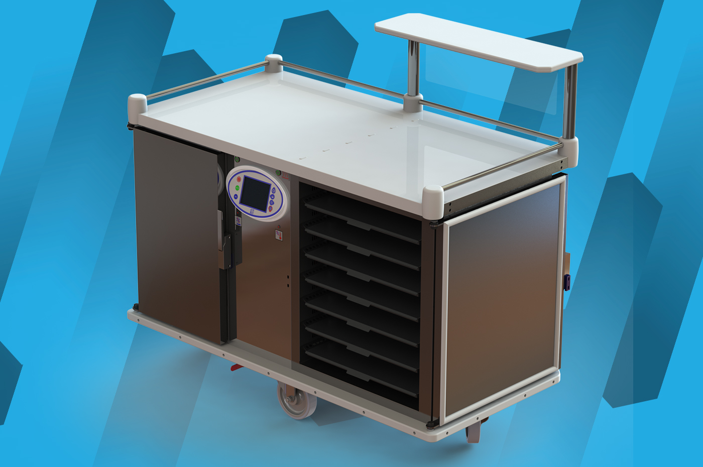 Distributeur de repas en multi-portions pour les distributions en salle à manger, dans les étages ou en chambre le soir - restiself 4g  8 niveaux_1